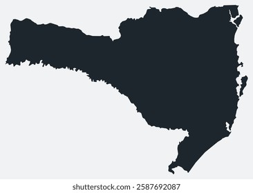 Santa Catarina map. Just a simple border map. Shape of the state. Flat blank Santa Catarina outline. Vector boundary illustration.