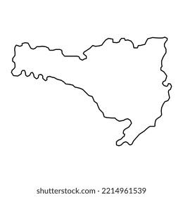 Santa Catarina Map, state of Brazil. Vector Illustration.