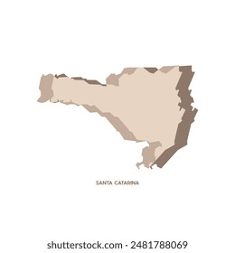 Santa Catarina Map - World Map International vector template. Brazil region silhouette vector illustration