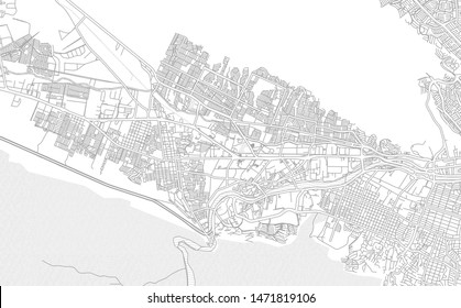 Santa Catarina, Nuevo León, Mexico, bright outlined vector map with bigger and minor roads and steets created for infographic backgrounds.