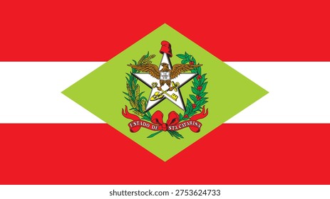Santa Catarina State Flag Vector Illustration Graphic
