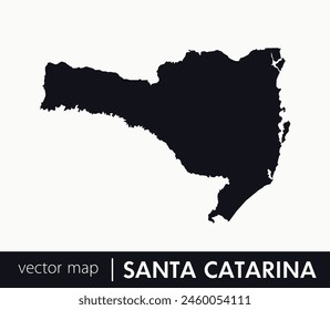 Santa Catarina state map. Federative unit of Brazil. Vector map for any needs.	