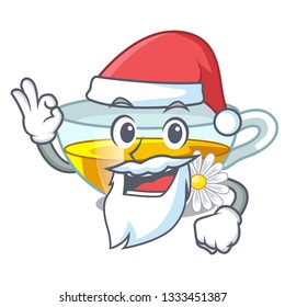 Santa chamomile tea isolated the with mascot