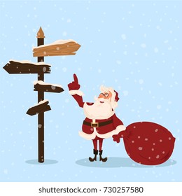 Santa character. Cartoon vector illustration.