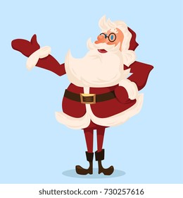 Santa character. Cartoon vector illustration.
