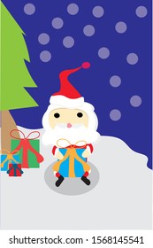 Santa character. Funny cartoon cute santa claus characters with different emotions, element for christmas greeting card