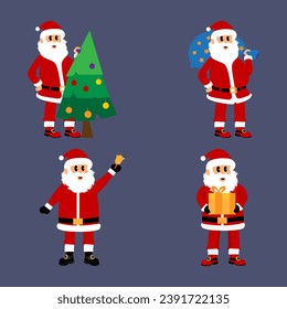 Elemento navideño vectorial de caracteres Santa