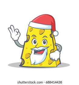 Santa cheese character cartoon style