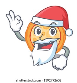 Santa cheese pizza on a character plate