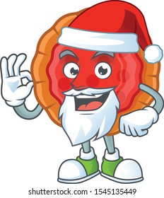 Santa cherry pie cartoon character with mascot
