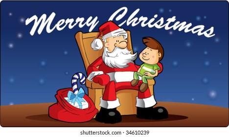 santa and children