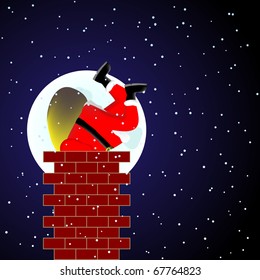 Santa in a chimney