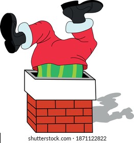 Santa in chimney  Christmas  Santa  Bottoms up , Funny Santa, Funny Christmas