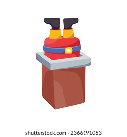 Santa Chimney vector colorful stickers Icon Design illustration. EPS 10 File