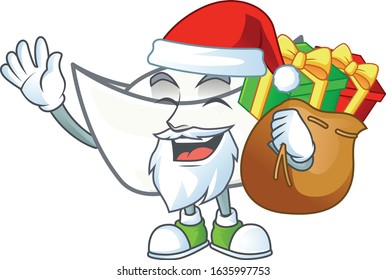 Santa chinese white ingot Cartoon design having a sack of gifts