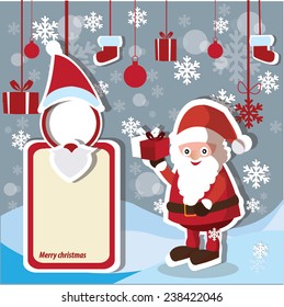 santa and Christmas card.vector