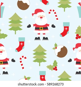 Santa and christmas celebration pattern