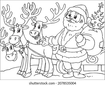Santa And Christmas Coloring Pages