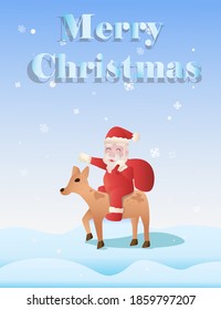 Santa in Christmas day and Vector picture