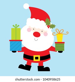 santa and christmas gift