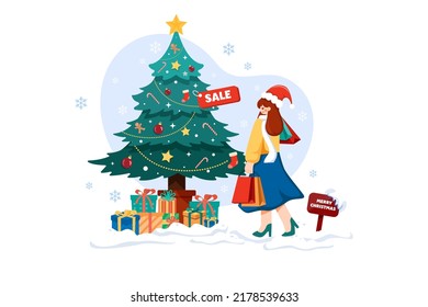 Santa con lista de regalos de Navidad