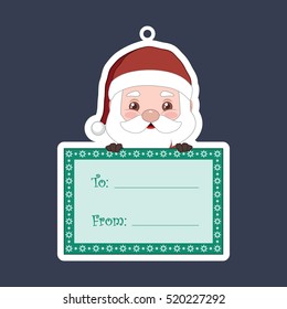 Santa Christmas gift tag