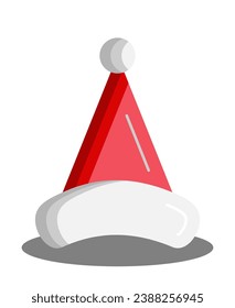 santa or christmas hat icon. simple 3d vector for Christmas holiday ornament designs such as greeting cards, banners, flyers, social media.