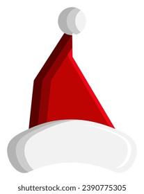 santa o icono del sombrero de navidad. simple 3d vector para diseños de adornos navideños como tarjetas de felicitación, pancartas, volantes, medios sociales.