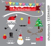 Santa christmas icons cartoon vector illustration 