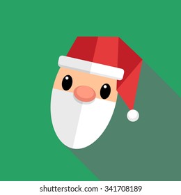 santa christmas with long shadow vector