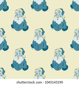 Santa christmas seamless pattern. Cartoon style pattern design.