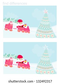 Santa Christmas Train - find differences
