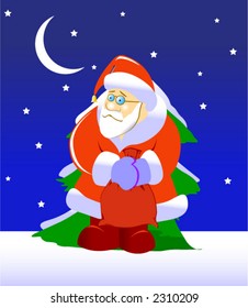 Santa and christmas tree