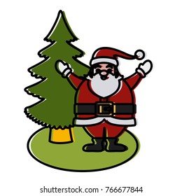 Santa with christmas tree