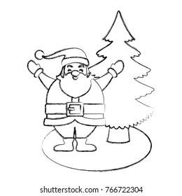 Santa with christmas tree