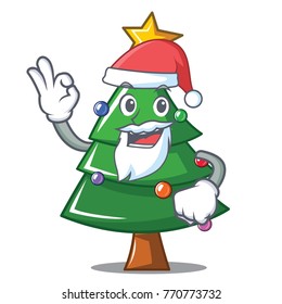 Santa Christmas tree character cartoon