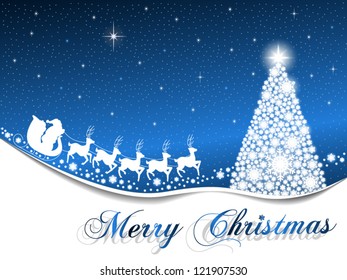 Santa and christmas tree eps10