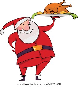 Santa With Christmas Turkey