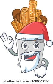 Santa churros in the wooden character jar