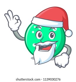 Santa circle mascot cartoon style