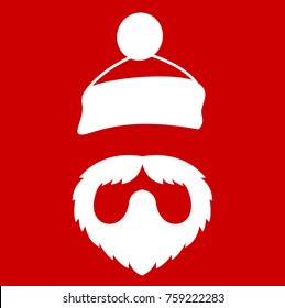 santa ckause face hat and beard mustache