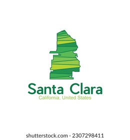 Santa Clara California City Modern Geometric Creative Logo