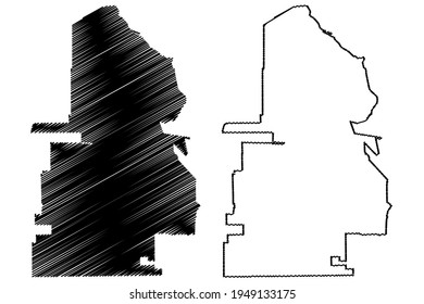 Santa Clara City, California (United States cities, United States of America, usa city) map vector illustration, scribble sketch City of Santa Clara map