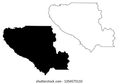 Santa Clara County, California (Counties in California, United States of America,USA, U.S., US) map vector illustration, scribble sketch Santa Clara map