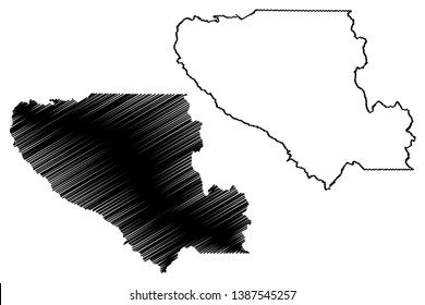 Santa Clara County, California (Counties in California, United States of America,USA, U.S., US) map vector illustration, scribble sketch Santa Clara map