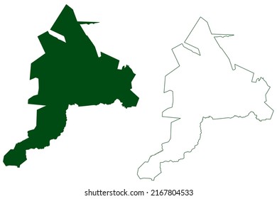 Santa Clara municipality (Estado Libre y Soberano de Durango, Mexico, United Mexican States) map vector illustration, scribble sketch Santa Clara map