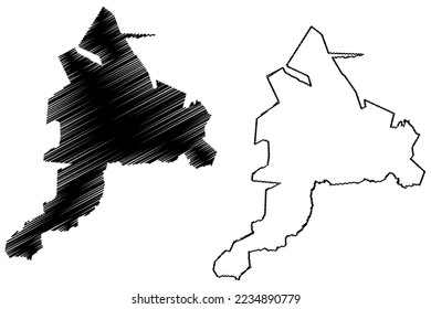 Santa Clara municipality (Estado Libre y Soberano de Durango, Mexico, United Mexican States) map vector illustration, scribble sketch Santa Clara map