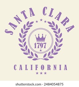 santa clara varsity , California Slogan graphic for t-shirt