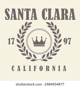 santa clara varsity , California Slogan graphic for t-shirt