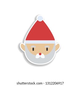 Santa Claus 2 colored line sticker icon. Elements of Christmas in color icons. Simple icon for websites, web design, mobile app, info graphics